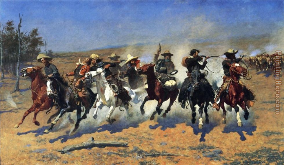 A Dash for the Timber painting - Frederic Remington A Dash for the Timber art painting